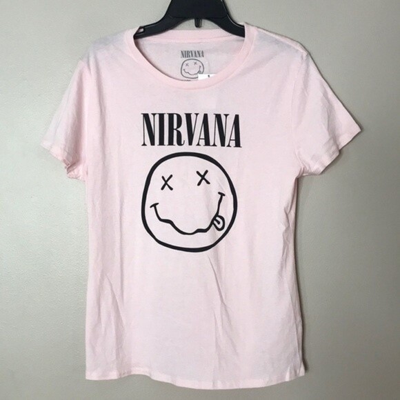 Nirvana Pink Smile Girls T-Shirt size large - Picture 1 of 11